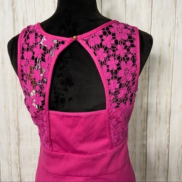 𝅺LC Lauren Conrad pink dress open lace size 10 - Picture 5 of 8